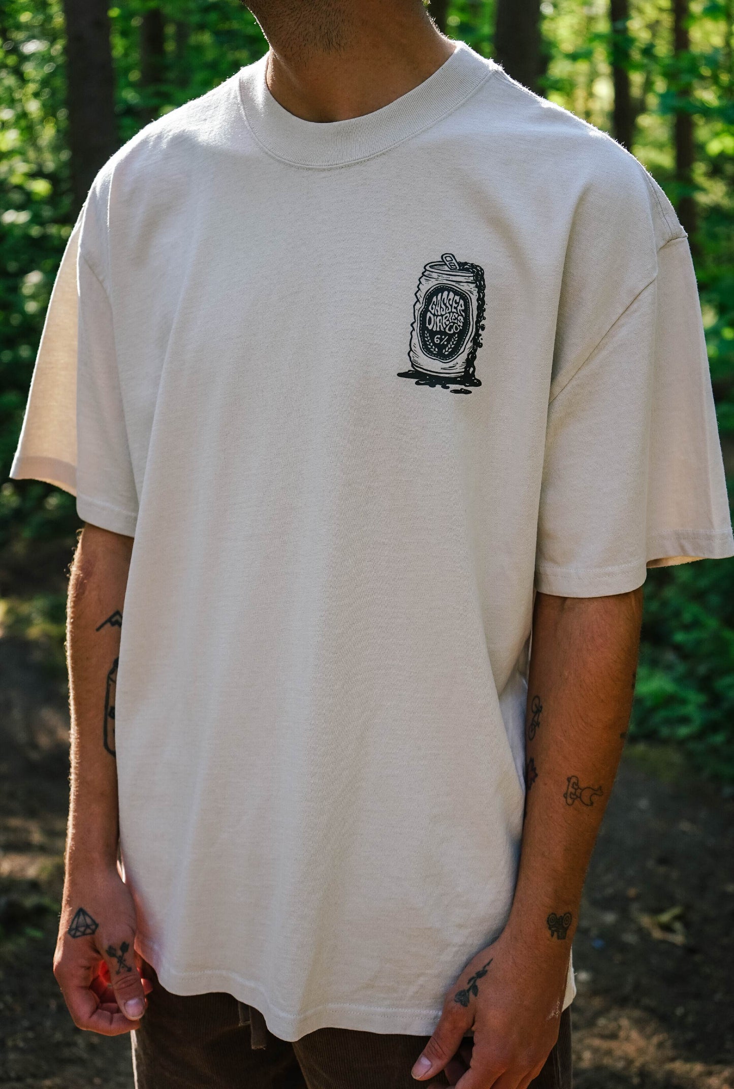 'FROTHY CAN' Faded Box Tee - Bone