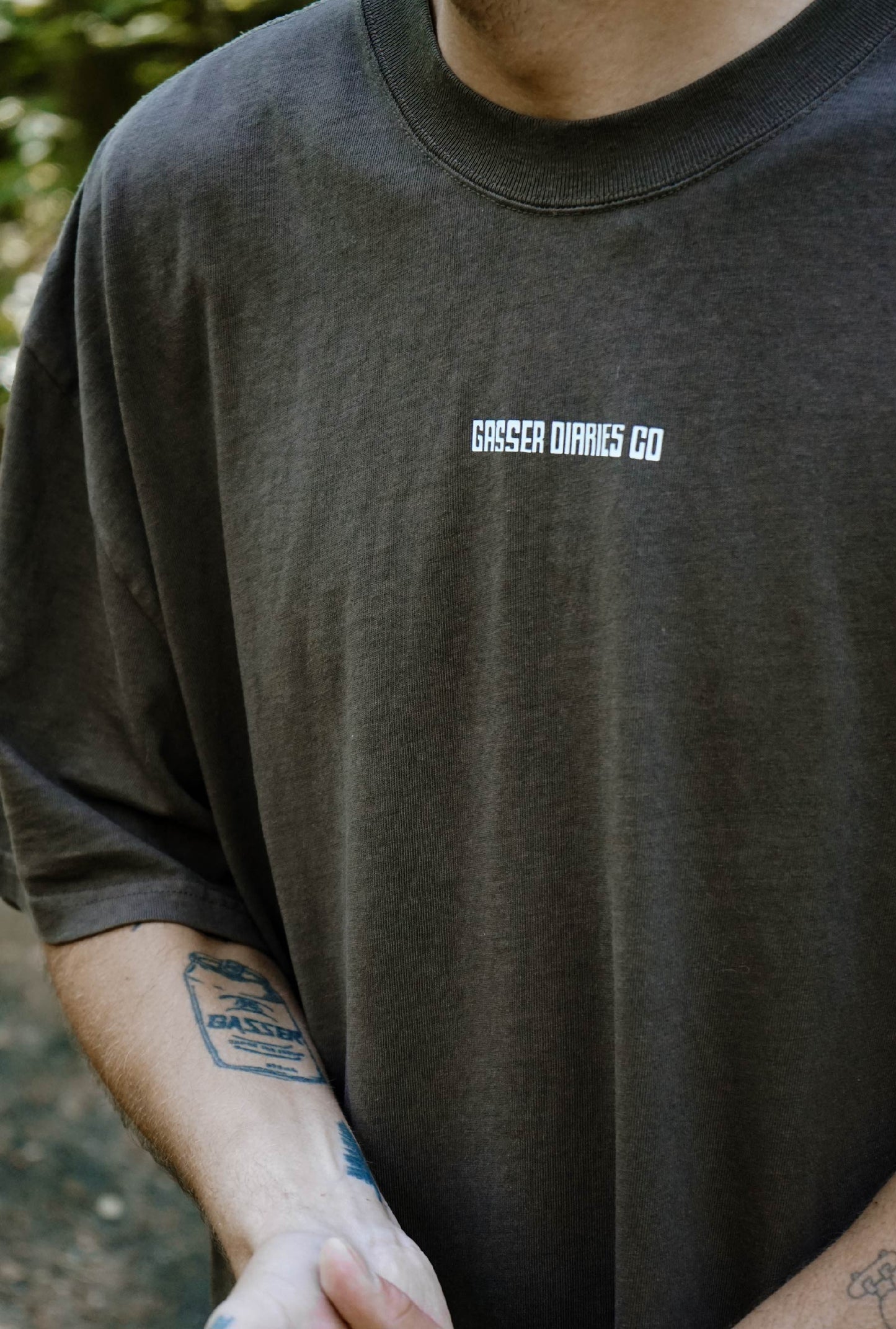 'LOWKEY' Faded Box Tee - Brown