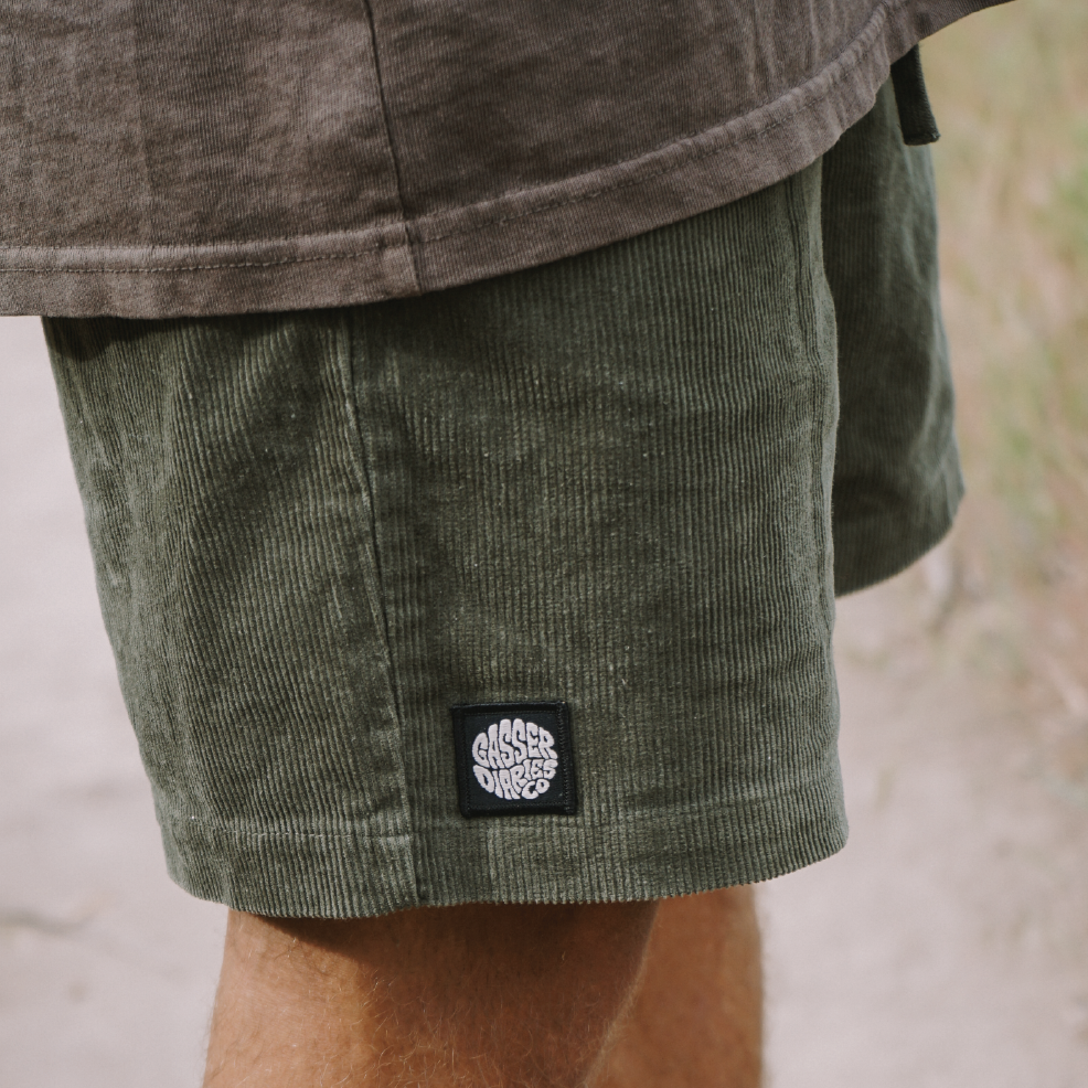 Cord Shorts - Army Green